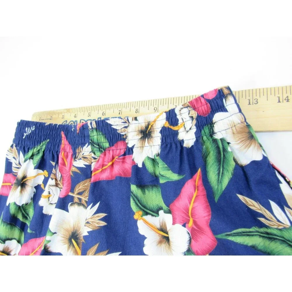 Vtg Shannon Marie‎ Hawaiian Floral Shorts Hibiscus Sz M USA Hawaii High Waist